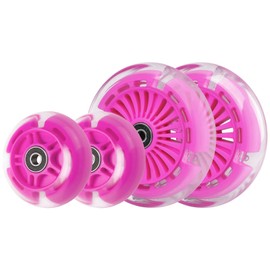 Gladeer Scooter Wheels, Front 120mm and Rear 80mm Kid Scooter Flashing Replacement Wheels for Kid 3-Wheeled Kick Push Scooter (4)