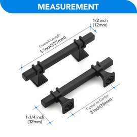 HOME EDIT 30 Pack 3 inch BlackCabinet Handles Square Zinc-Alloy Pulls for Kitchen Dresser Closet and Bathroom Cabinets Hardware