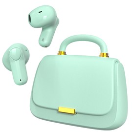 ANCwear Ear Buds,Bluetooth 5.3 in-Ear Headphones,13mm Drivers Deliver Premium Sound Earphones,22H Playtime True Wireless Earbuds with Unique Mini Handbag Charging Case (Green)