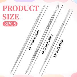 3 Pcs Nail Art Sculpture Pen, Stainless Steel Dual-Head 3D Sculpting Gel Nails Art Design Tool Gel Pen Dotting Tool Polymer Clay Tools Nail Accessories for Salon Home DIY
