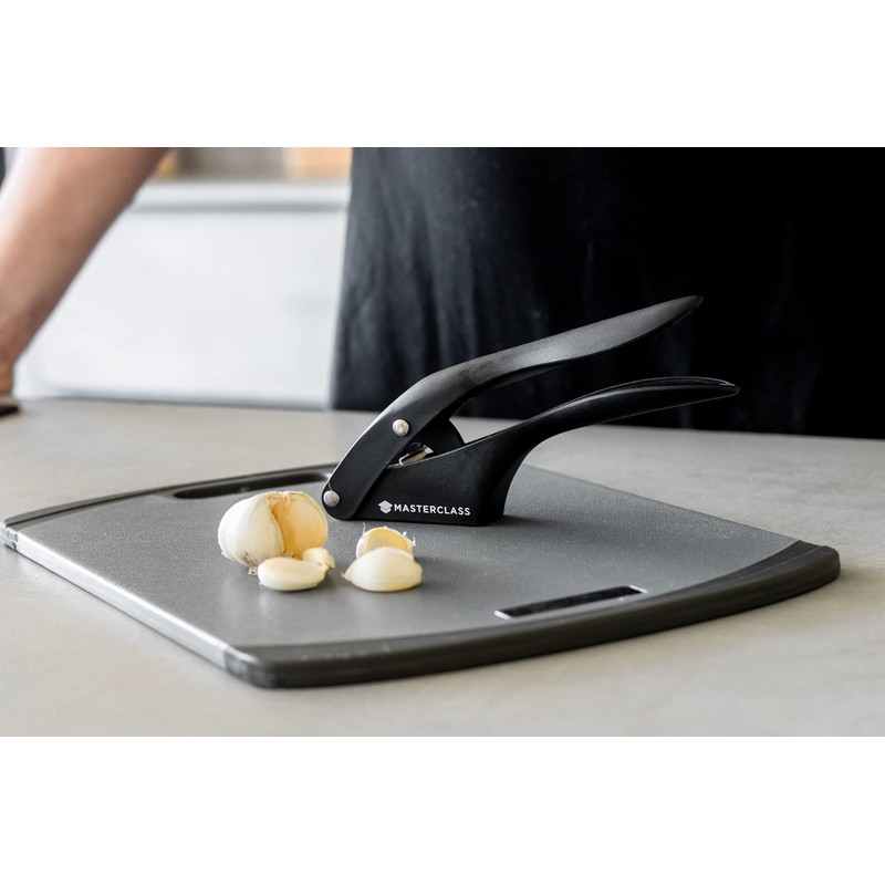 MasterClass Garlic Press and Slicer, Black
