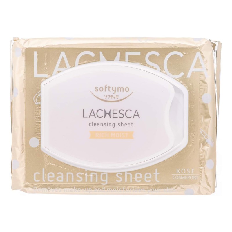 Kose Softymo Lachesca Cleansing Moisturizing Sheet, Rich Moisture, 50 Pieces,
