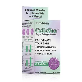 Fit & Lean CollaVen Vegan Collagen Builder, vegano, colágeno de origen vegetal con vitamina C, 60 cápsulas veganas