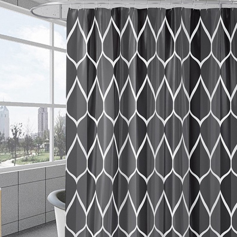 Polyester Waterproof Shower Curtain Abstract Geometric Shower Curtain Modern Luxury
