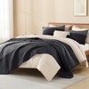 Litanika California King Quilt Set Black White Grey - Cal