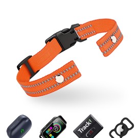Collar Replacement Strap, Reflective Replacement Nylon Collar Strap Dog GPS Training Bark Receiver Collars, Durable Adjustable E Collar Straps for Small Medium Large Dogs, Orange