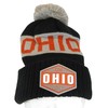 Ohio Winter Knit 3D Rubber Patch Pom Beanie Hat (Black/Gray/Red)