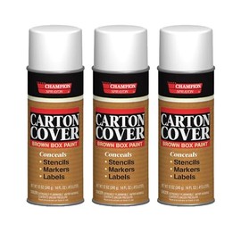Champion Sprayon Carton Cover Brown Box Paint net 12 oz. Count 3.