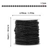 [50 Feet] Black Stainless Steel Ball Bead Chains Roll, 1.5mm