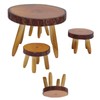 Dollhouse Wood Round Dining Table Chair Mini Miniature Dollhouse Furniture