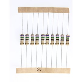 HUABAN 100 Pieces 1 Watts 1W 75R 75 Ohm 5% Carbon Film Resistor