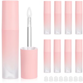 FOMIYES Lip Gloss Tubes, 8Pcs Empty Lip Gloss Tubes Containers, 3ML Refillable Lip Balm Bottles With Wand Applicator for DIY Lip Gloss (Gradient Pink)