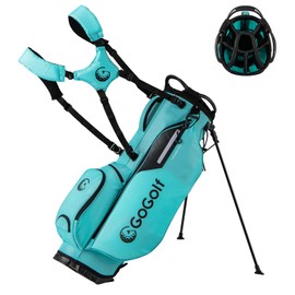 Tangkula Golf Stand Bag with 8 Way Top Dividers, Lightweight Golf Bag with 5 Zippered Pockets, Golf Club Carry Bag with Adjustable Dual Shoulder Strap, Rain Hood, Ideal for Women & Men (Blue)