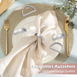 Napkin Rings Silver Napkin Rings Metal Elegant Silver Napkin Buckles Silver Napkin Ring Napkin Buckles Suitable for Thanksgiving Christmas Family Collecting Wedding Pack of 12