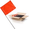 Fluorescent Orange Marking Flags 1000 Pack - 4x5x15 Inch Bulk