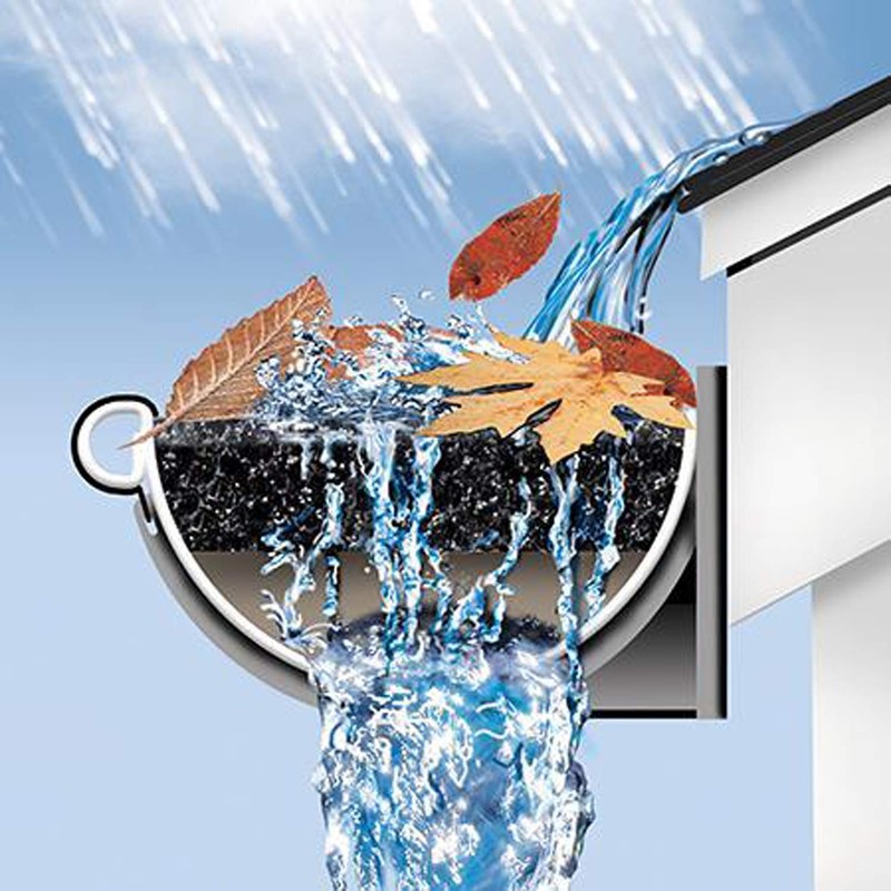 GutterStuff Pro Gutter Guard - 4-Inch Half Round Foam Gutter