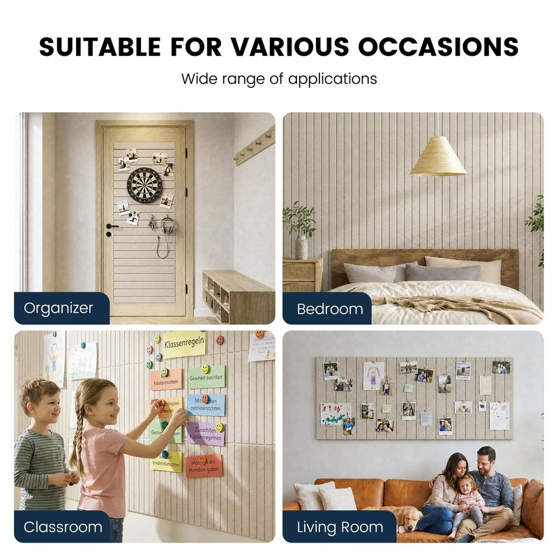 Woovio Felt Bulletin Board 24'' X 16'' Cork Board Alternative