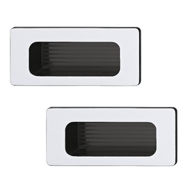 Gedotec Inlet Shell Handle Square Furniture Handle Black Anodised Silver Model H1960 | Plastic Handle Shell | Length 84 mm | Pack of 2
