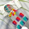 24Pcs Rainbow Colorful Press on Toenails Short Square Fake Toe