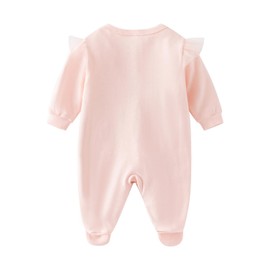 JiAmy Baby Newborn Pyjamas Romper Boys Girls Cotton Romper 0-12 Months, Pink Rabbit, 6-9 months