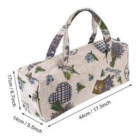 Sewing Accessories Organizer Knitting Bag Knitting Tools Storage Bag Needles Yarn Storage Organizer Bag for Crafts Sewing Paper Art(Purple Flower)