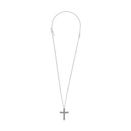 Police Mens Whiz Antique Stainless Steel White Crystal Cross Pendant Adjustable Necklace