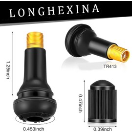 100pcs TR413 Tire Air Valve, Tubeless Valve, Cap, Tire Valve, Tubeless, Tire Rubber Valve, Suitable for Cars and Motorcycles