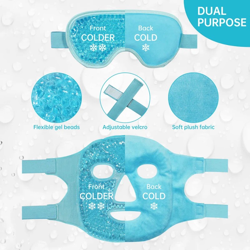 Mascara Hielo Antifaz Gel Ojos Facial Dormir Cara