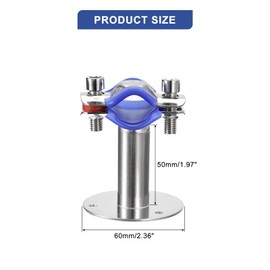 sourcing map Stainless Steel Pipe Supports Wall Mount Ceiling Mount Pipe Bracket Adjustable Clamp Pipe Straps with Screws Fit for Dia 19-22mm Pipe Tube