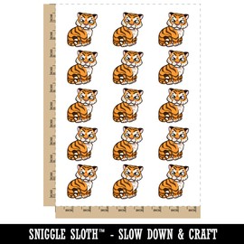 Cute Tiger Cub Kitten Cat Stripes Temporary Tattoo Water Resistant Fake Body Art Set Collection - 15 2" Tattoos (1 Sheet)