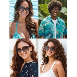 VISOONE Oversized Square Sunglasses Womens Big Large Wide Designer Trendy Fashion Accessories UV400 Protection Shades Harvard