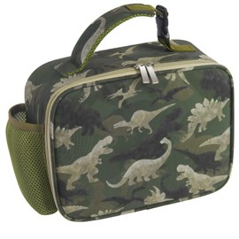 WAWSAM Tarnung Dinosaurier Lunch Taschen- Dinosaurier Thermotasche für Jungen Kinder Schule Grün Camo Kühltaschen mit Griff für Lebensmittel Bento Box Schlange Kindertagesstätte Reise Picknick