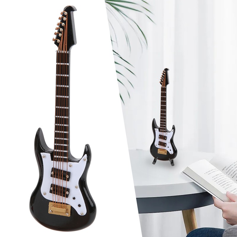 Guitar Model Plastic Material Mini Musical Instrument Desktop Ornament with