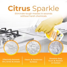 Hygea Natural Citrus Sparkle Heavy Duty Degreaser & All Purpose Cleaner - Pure Citrus Extracts & Natural D-limonene - Removes Grease, Dirt & Grime (24oz Spray)