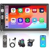 7” Wireless Apple CarPlay Double Din Car Stereo,FM Car Radio,Bluetooth