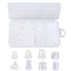 850 Pcs Rubber Earring Backs for Studs 8 Styles Clear