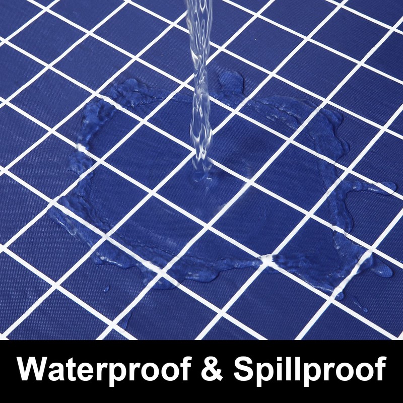 Spotjoy Rectangle Table Cloth, Elastic Fitted Flannel Backed Plastic Table