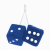 Zone Tech Blue 3" Square Hanging Dice-Soft Fuzzy Decorative Vehicle