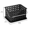 iDesign Plastic Handle-Portable Shower Caddy-Black Basket