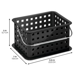 iDesign Plastic Handle-Portable Shower Caddy-Black Basket