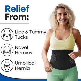 Hernia Belt for Men or Women | Postpartum Belly Band & Wrap | C Section Belly Abdominal Binder | Post Surgery & Pregnancy Tummy Tuck | Hysterectomy, Umbilical Inguinal Hernia | (L-XL) (40" to 46")