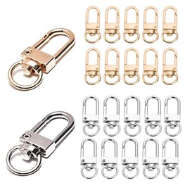 Pack of 20 Key Chain Carabiners, Carabiner Hooks, Small Swivel Clasp, Swivel 360° Rotating Carabiner Hook, Metal Lobster Claw Clasps for DIY Keychain Key Ring Plug Accessories