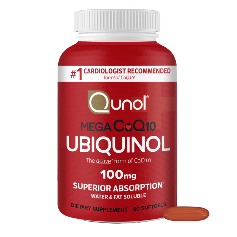 Qunol Mega Ubiquinol CoQ10 100 mg, absorción superior, 60 cápsulas