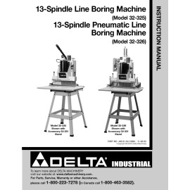 Unbranded Delta 32-325 32-326 13 Spindle Line Boring Machine Instruction Manual