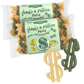 Pastabilities Fun Shaped Pasta for Kids - Thanks a Million - Dollar Sign Fun Theme, Non-GMO Natural Wheat and Vegetable Pasta, All-Natural, Kosher Certified, Made in the USA, (2 Pack, 14 Oz)