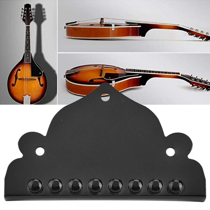 Mandolin Tailpiece Black 8-String Screws Triangular Parts Musical Instrument Accessories