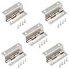 Augiimor 10 Pcs Silver Three Fold Hinges Box Hinge Hardware