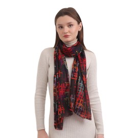 EH Mulberry Silk Digital Print Scarf for Women - Long Head, Neck & Hair Scarf (22" x 72") (MC 32)