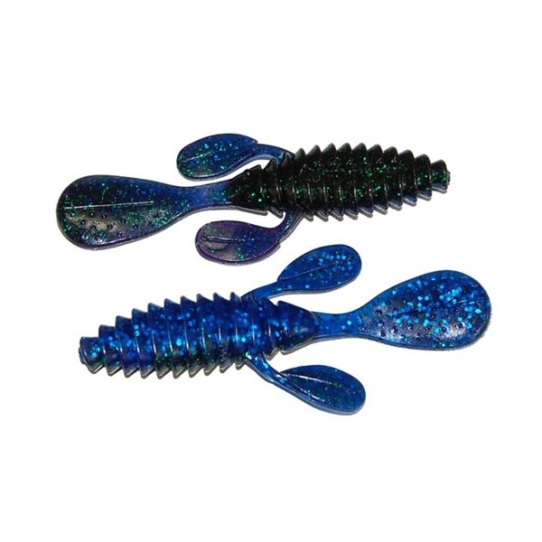 Gambler Lures Ugly Otter Fishing Bait - Pack of 7 (June Bug Shadow Blue, 4-Inch)