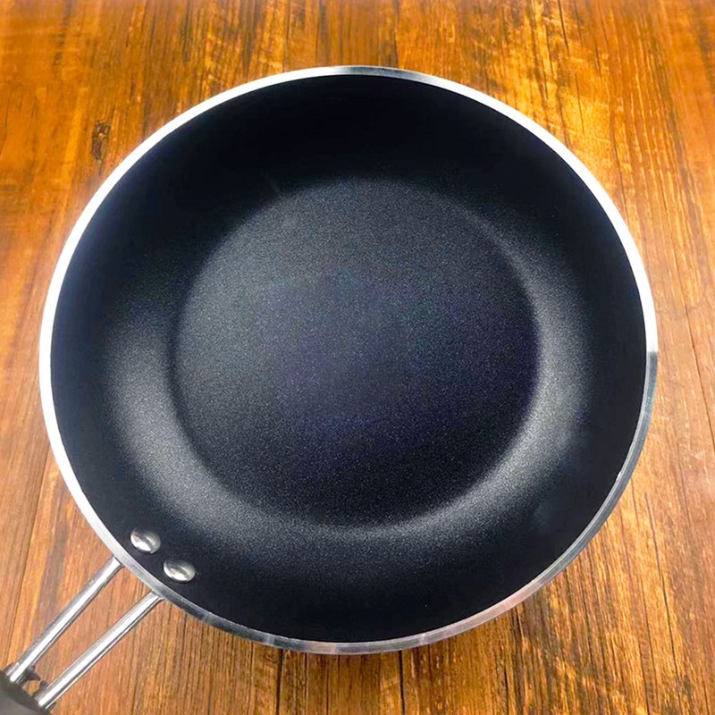 Frying Pan Nonstick High Temperature Resistant Small Flat Bottom Aluminum